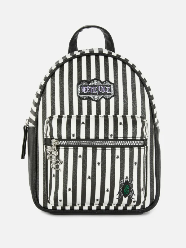 Primark Beetlejuice Logo Backpack Black/White Best