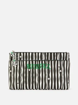 Primark Beetlejuice Striped Makeup Bag Black/White Discount