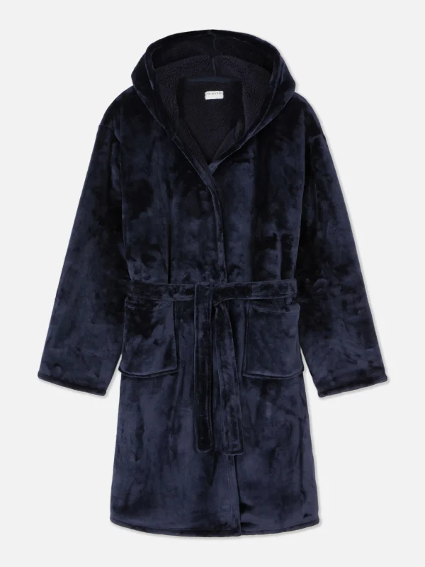 Primark Belted Fleece Robe Navy Flash Sale