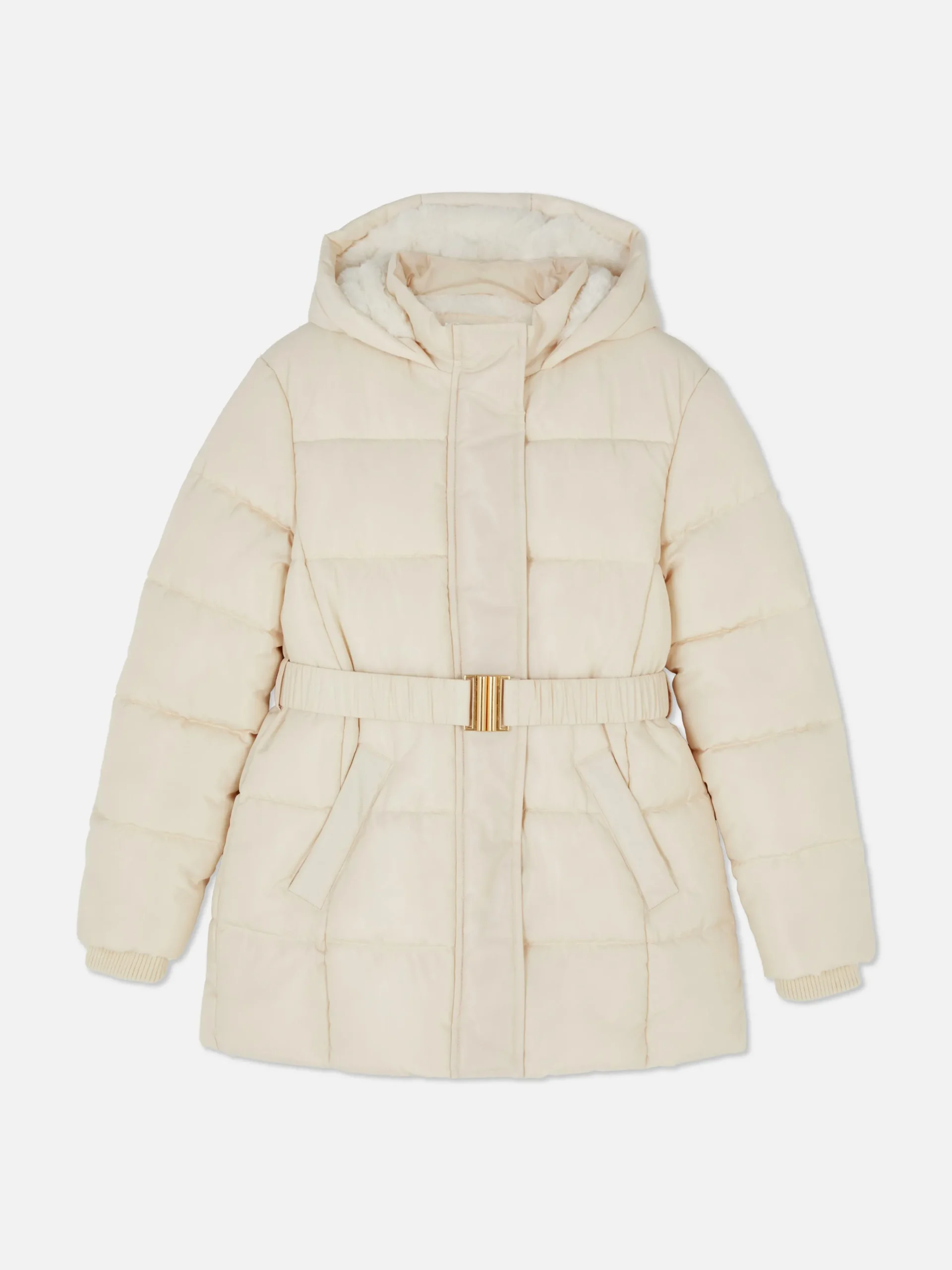 Primark Belted Padded Jacket Ivory Best