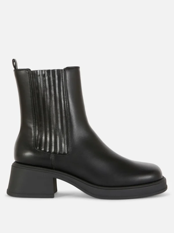 Primark Block Heel Chelsea Boots Black Outlet