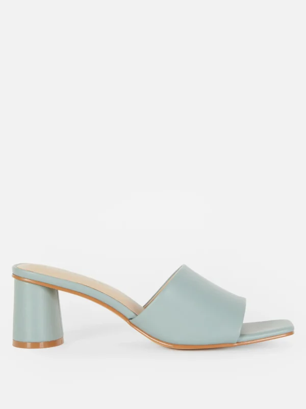 Primark Block Heel Mules Green Outlet