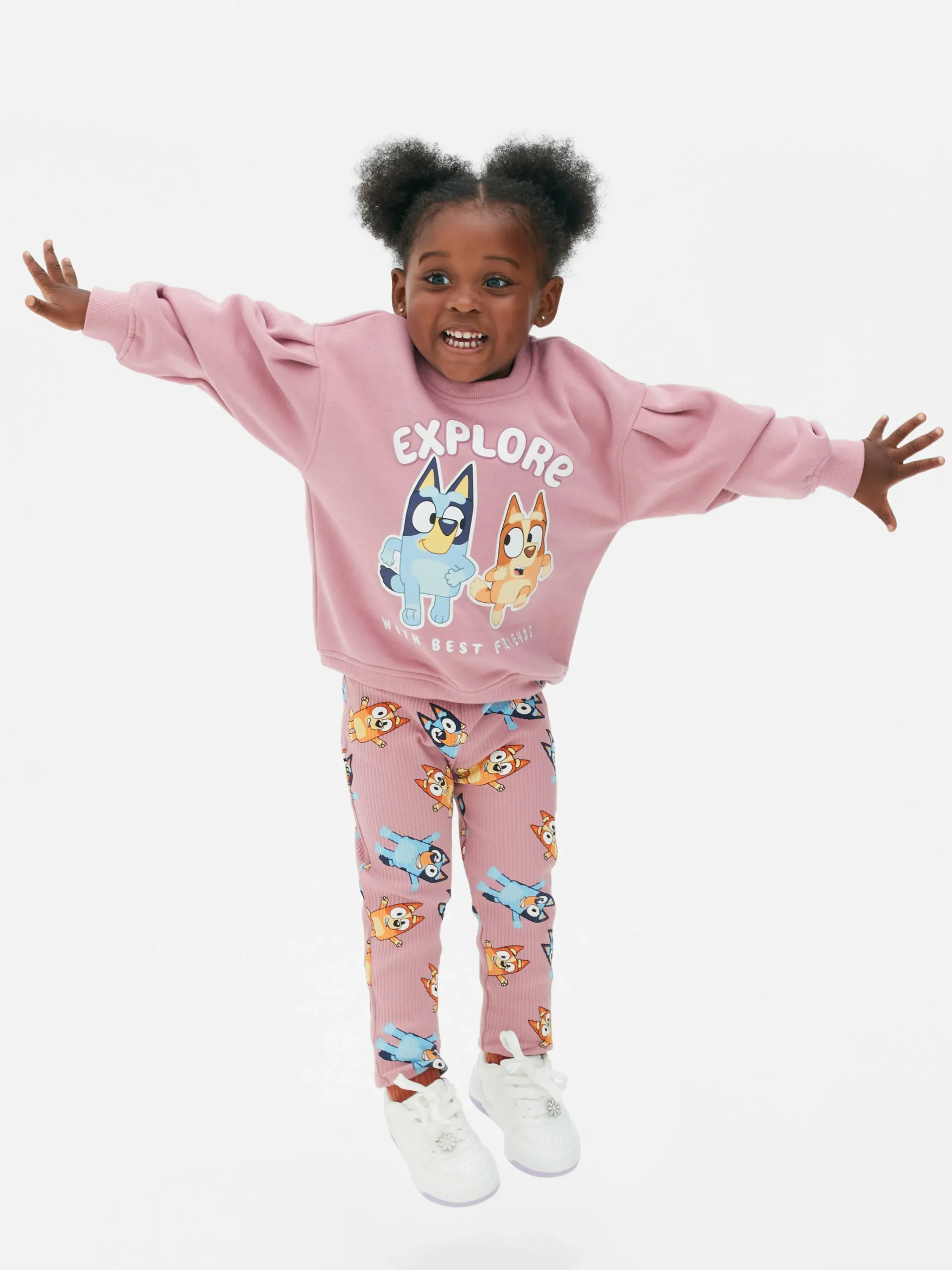 Primark Bluey Sweatshirt And Ribbed Leggings Set Pink Sale