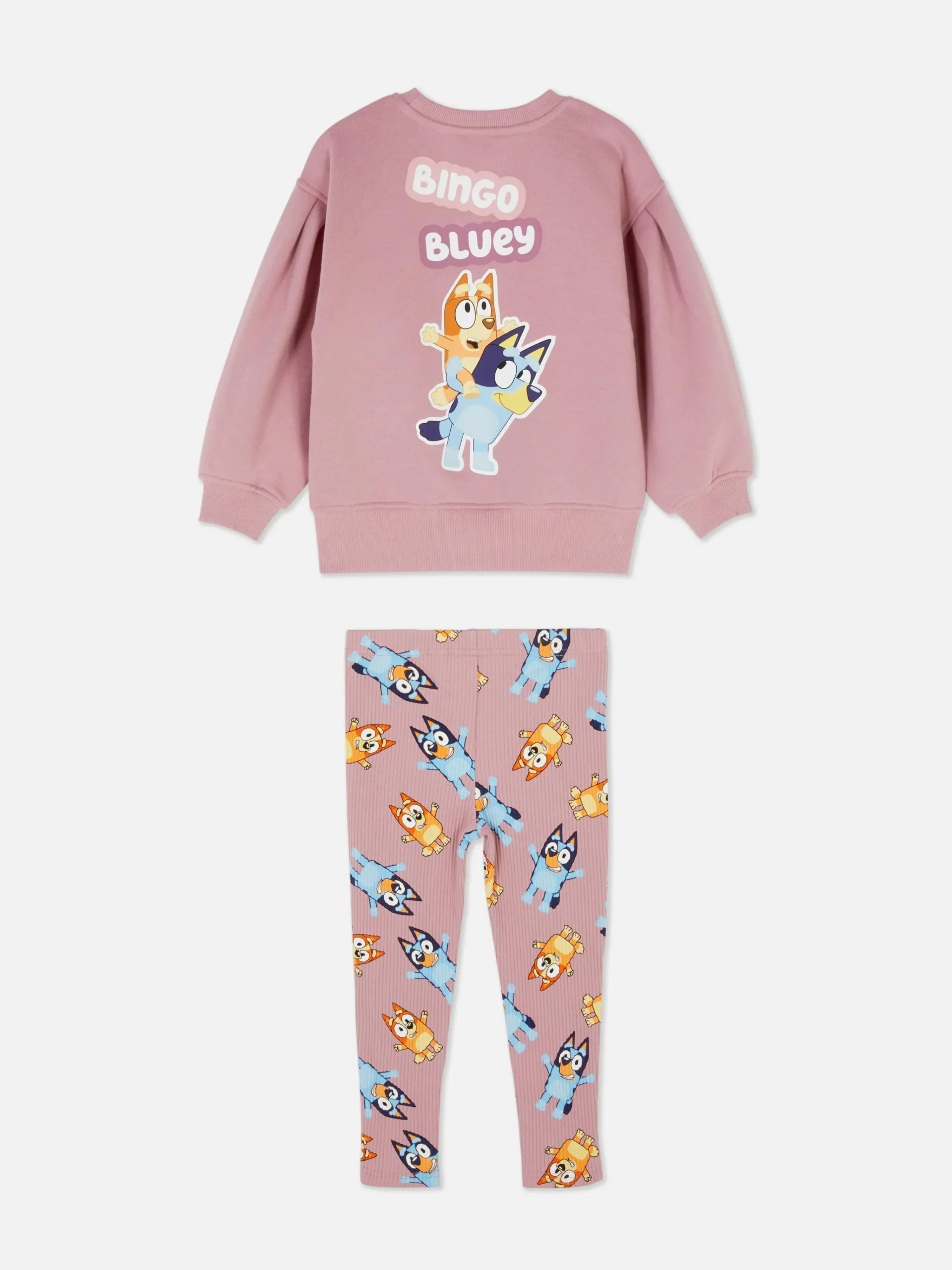 Primark Bluey Sweatshirt And Ribbed Leggings Set Pink Sale
