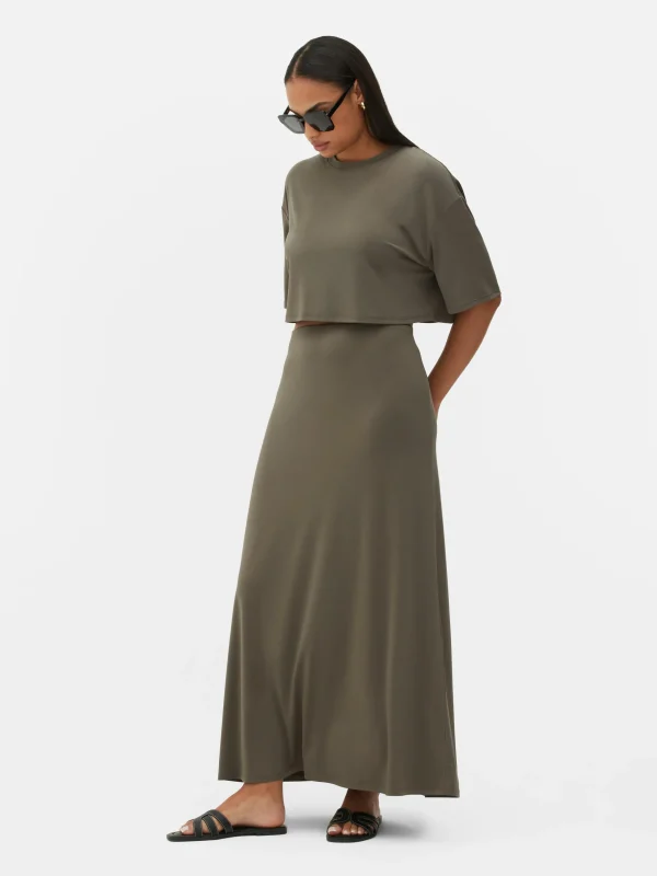 Primark Boxy Cropped T-Shirt Olive Online