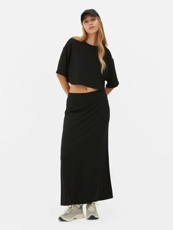 Primark Boxy Cropped T-Shirt Black Online
