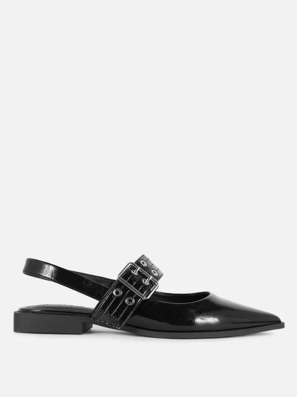 Primark Buckle Slingback Ballerina Flats Black Best