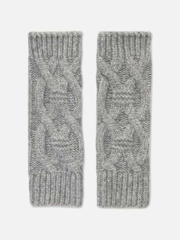 Primark Cable Knit Wrist Warmers Gray Shop