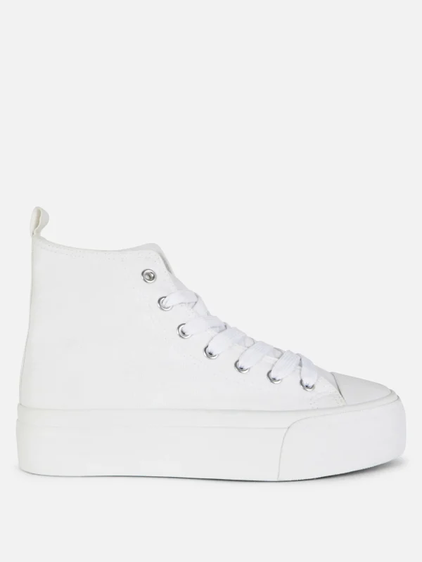 Primark Canvas Flatform High Tops White Outlet