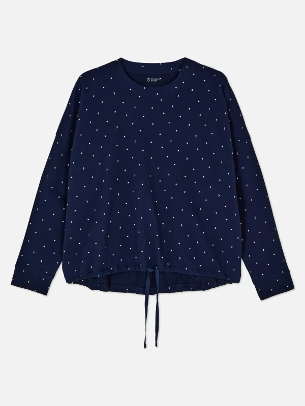 Primark Celestial Long Sleeve Pajama Top Navy Cheap
