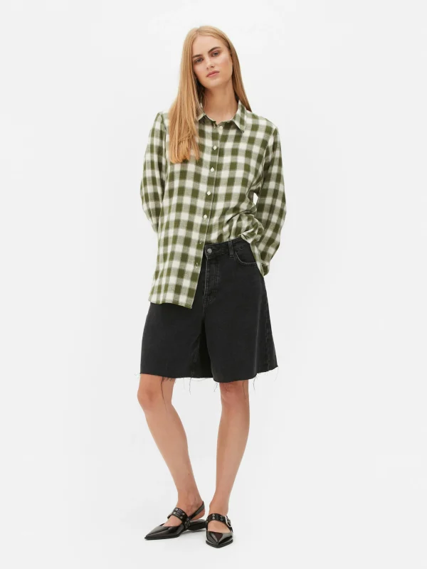 Primark Check Shirt Olive Discount