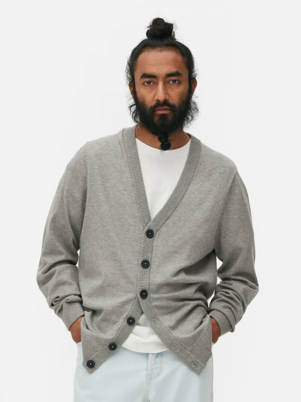 Primark Chunky Button Cardigan Gray Outlet