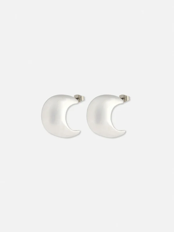 Primark Chunky Half Hoop Earrings White New