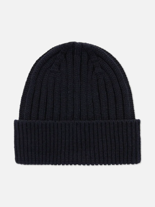 Primark Chunky Ribbed Beanie Hat Navy Cheap
