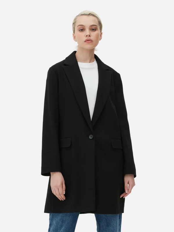 Primark Classic Single-Breasted Coat Black Sale