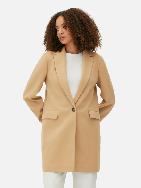 Primark Classic Single-Breasted Coat Camel Online