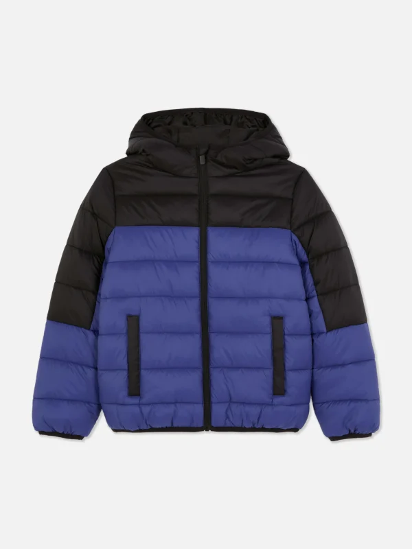Primark Color Block Puffer Jacket Blue New