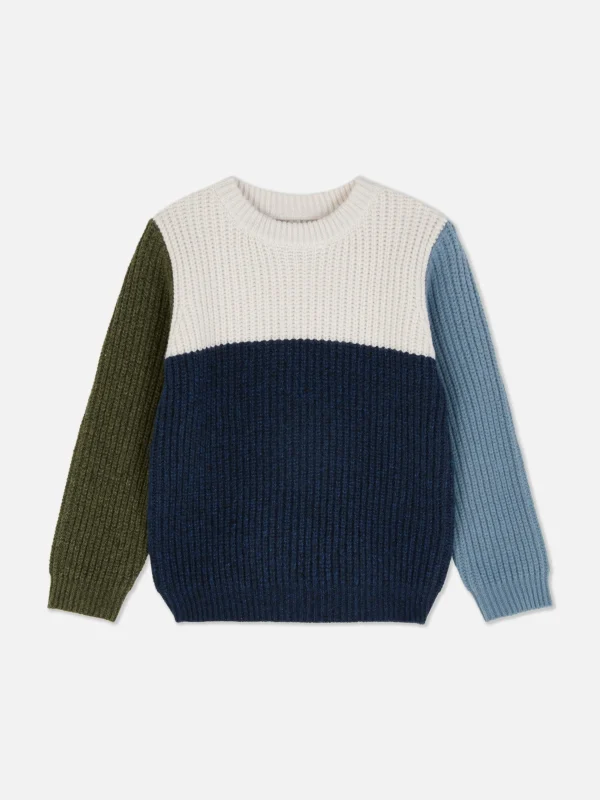 Primark Color Block Sweater Olive Clearance