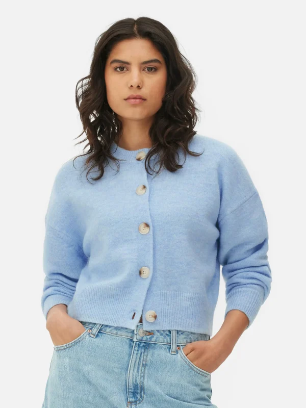 Primark Crew Neck Cardigan Light Blue Online
