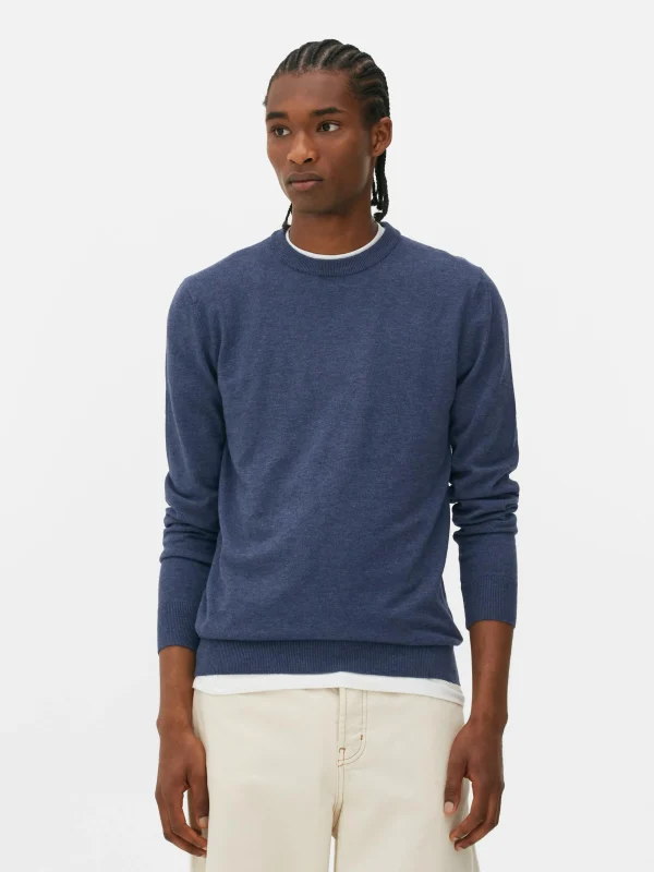Primark Crew Neck Fine Knit Sweater Blue New