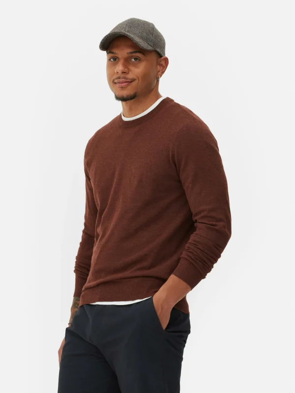 Primark Crew Neck Fine Knit Sweater Burgundy New