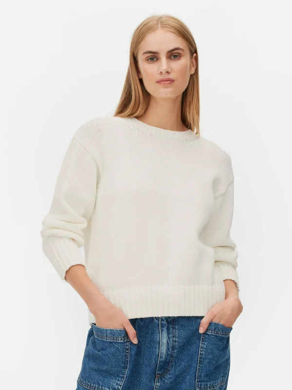 Primark Crew Neck Sweater Ivory Shop