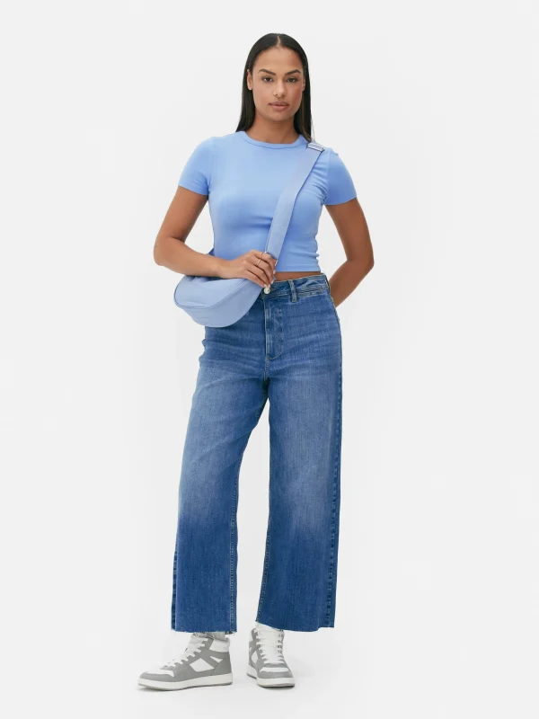 Primark Cropped T-Shirt Blue Outlet