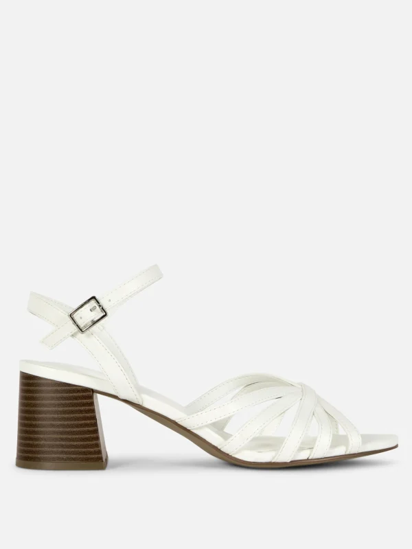 Primark Cross Strap Heeled Sandals White Outlet