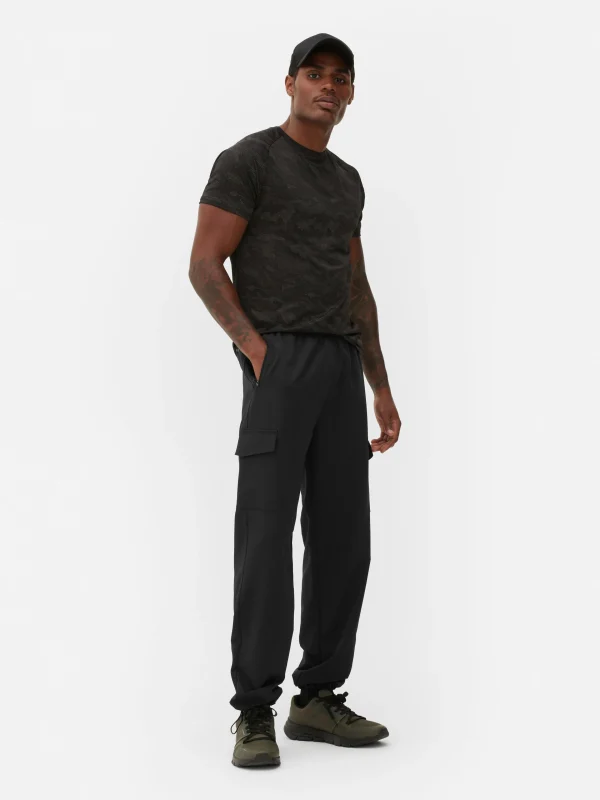 Primark Cuffed Cargo Pants Black Flash Sale