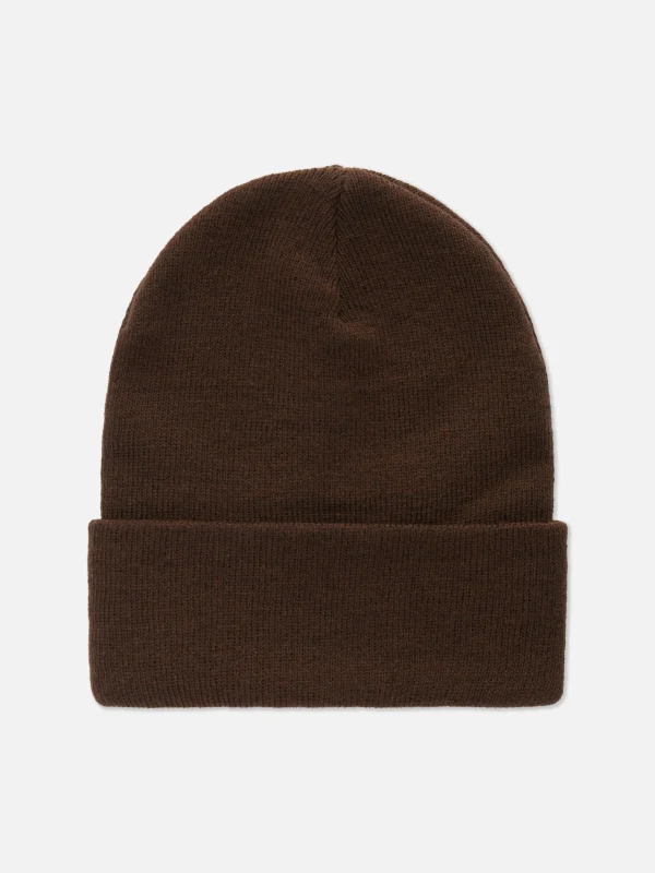 Primark Deep Cuff Beanie Hat Chocolate Clearance