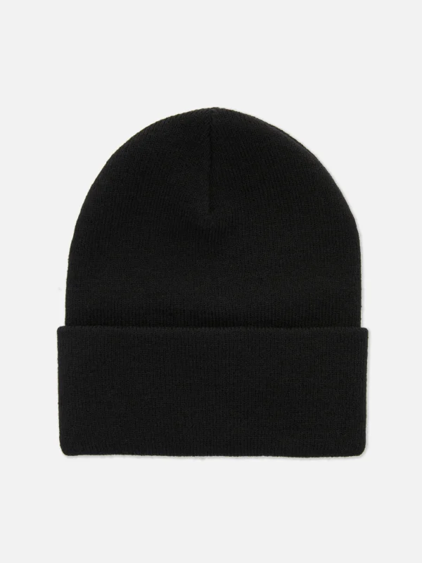 Primark Deep Cuff Beanie Hat Black Discount
