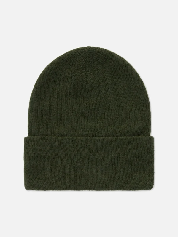 Primark Deep Cuff Beanie Hat Dark Green Flash Sale