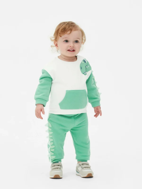 Primark Dino Sweatshirt And Joggers Set Green Hot