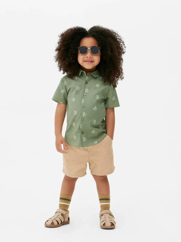 Primark Dinosaur Button-Up Shirt Green Cheap