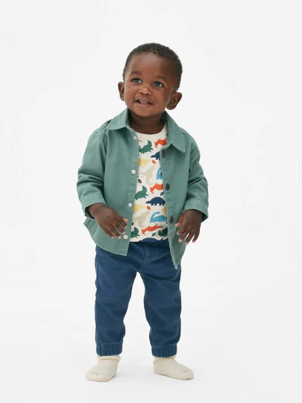 Primark Dinosaur T-Shirt, Chinos And Shacket Set Green Outlet