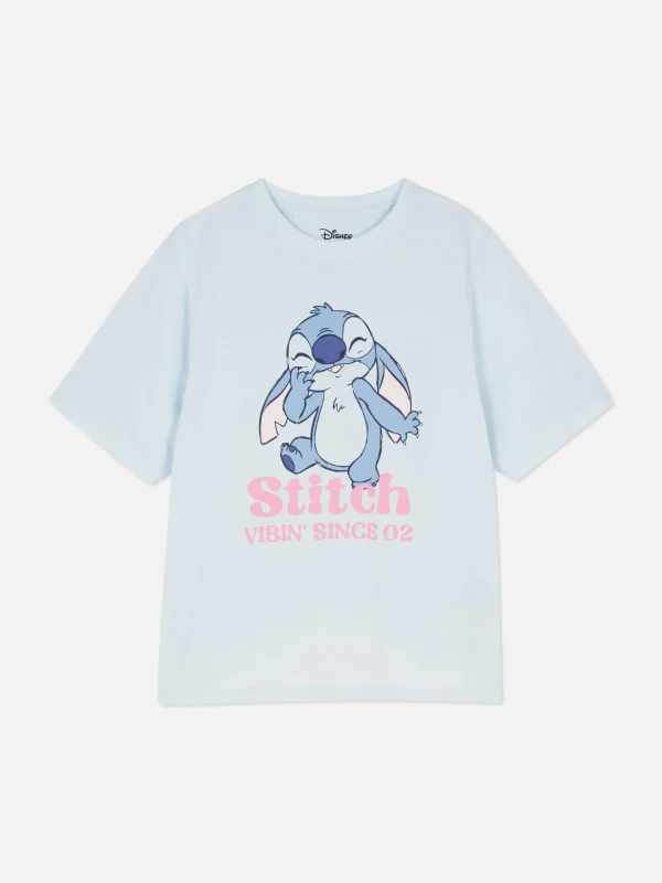 Primark Disney Character Graphic Pajama Set Light Blue Fashion