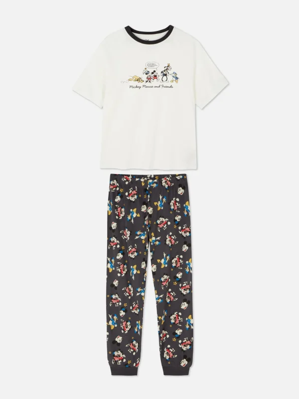 Primark Disney Character Print Jersey Pajamas Ivory Discount