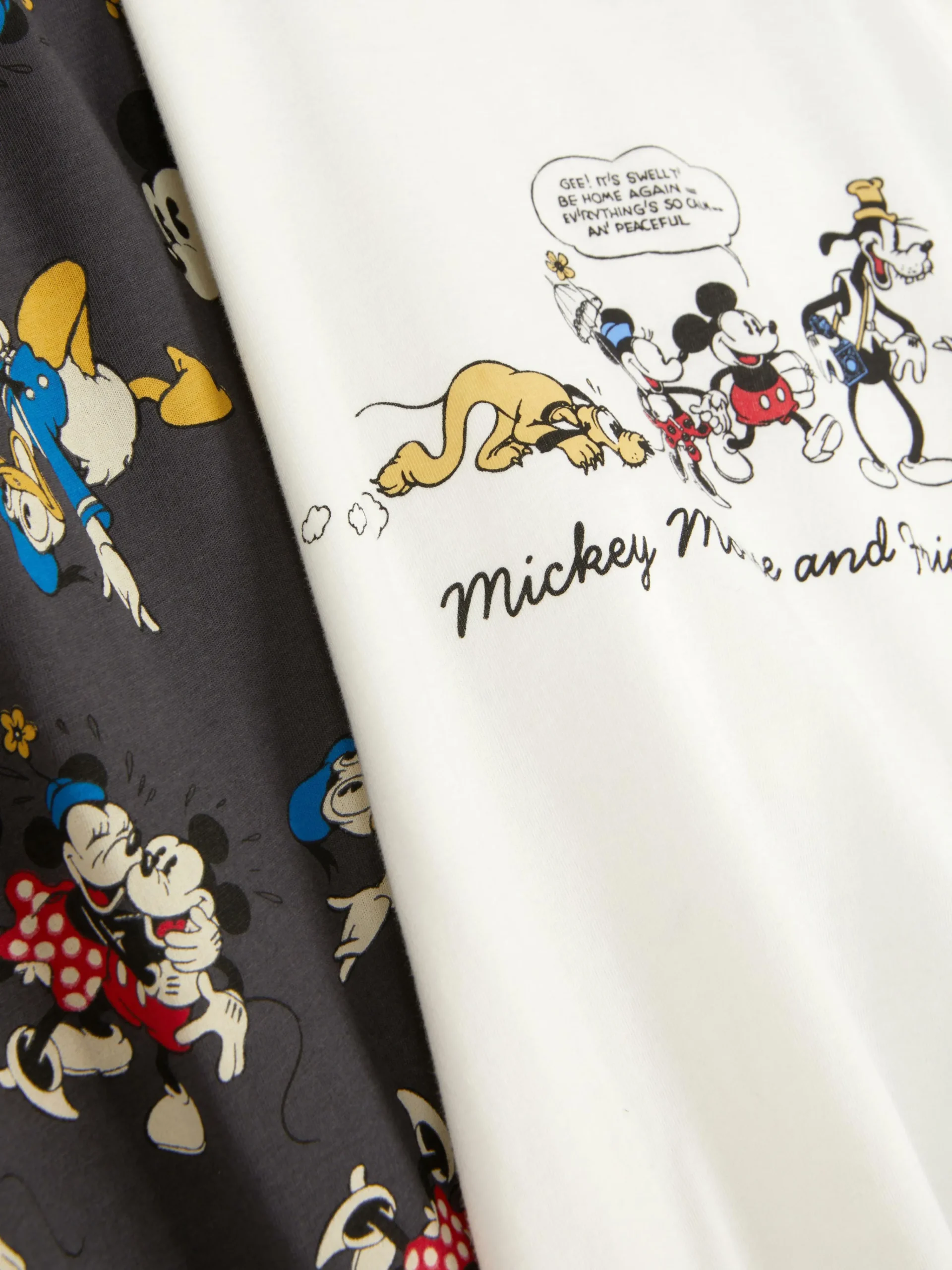 Primark Disney Character Print Jersey Pajamas Ivory Discount