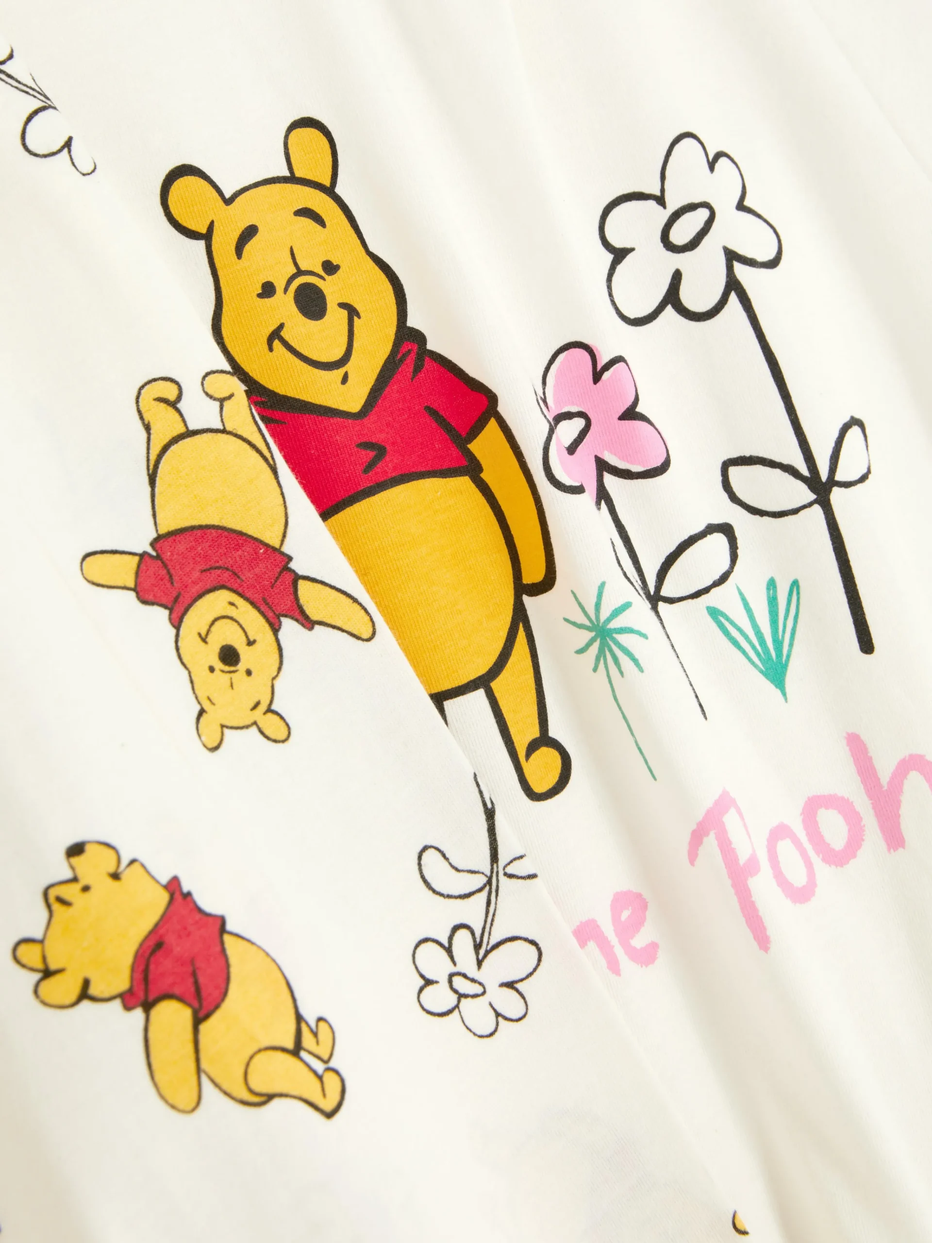 Primark Disney Character Print Jersey Pajamas Cream Hot