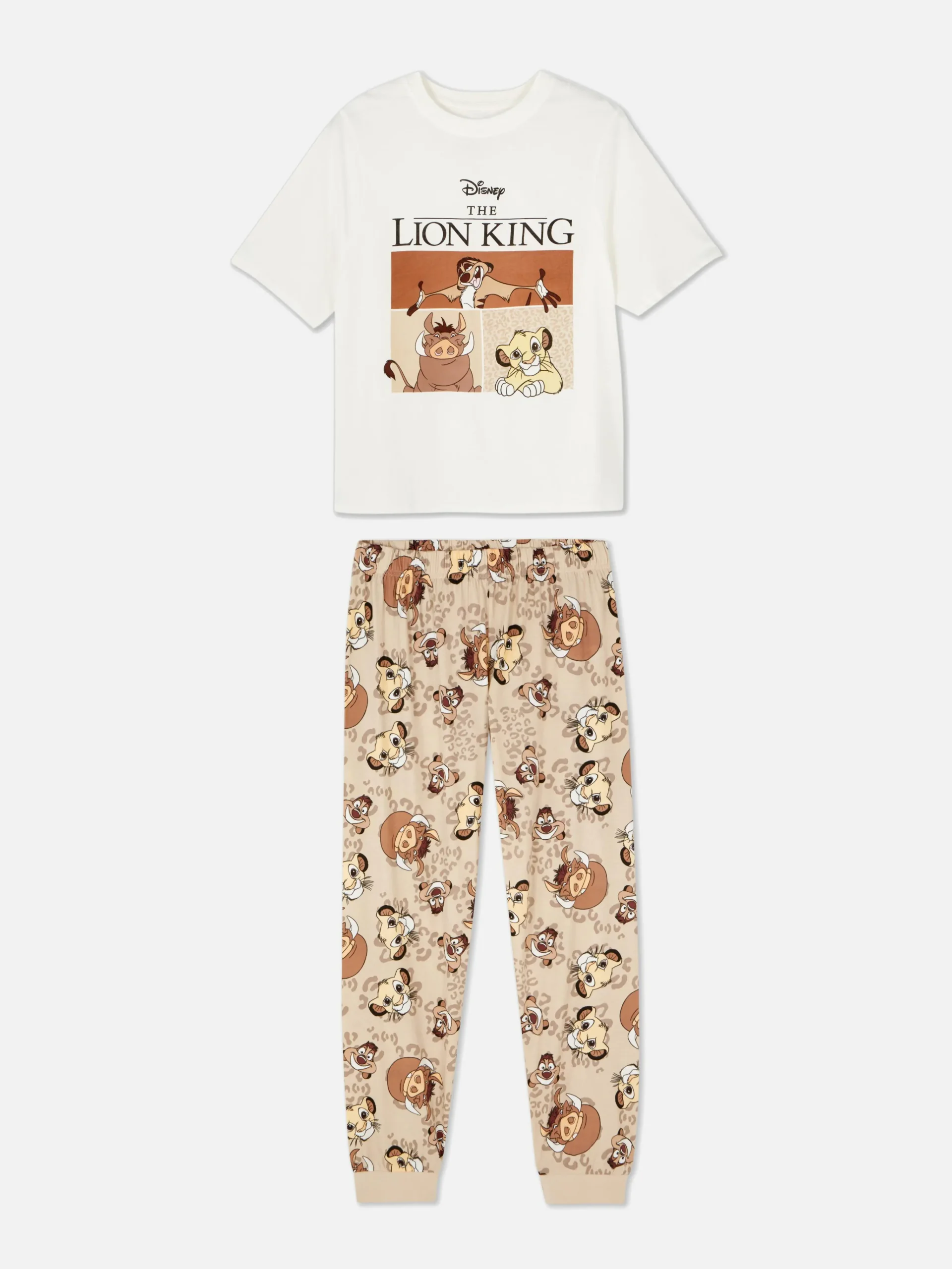 Primark Disney Characters T-Shirt Pajamas Oatmeal Fashion