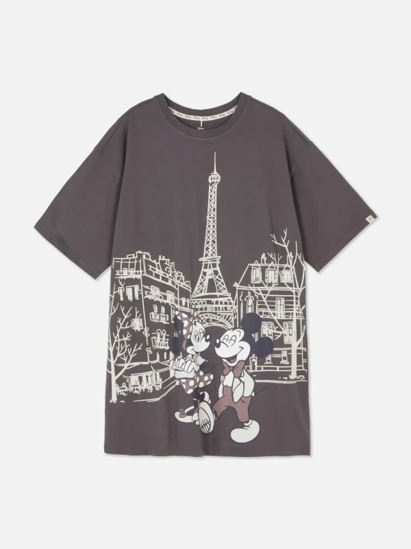 Primark Disney’s Mickey And Minnie Mouse Paris Sleep Tee Charcoal Online