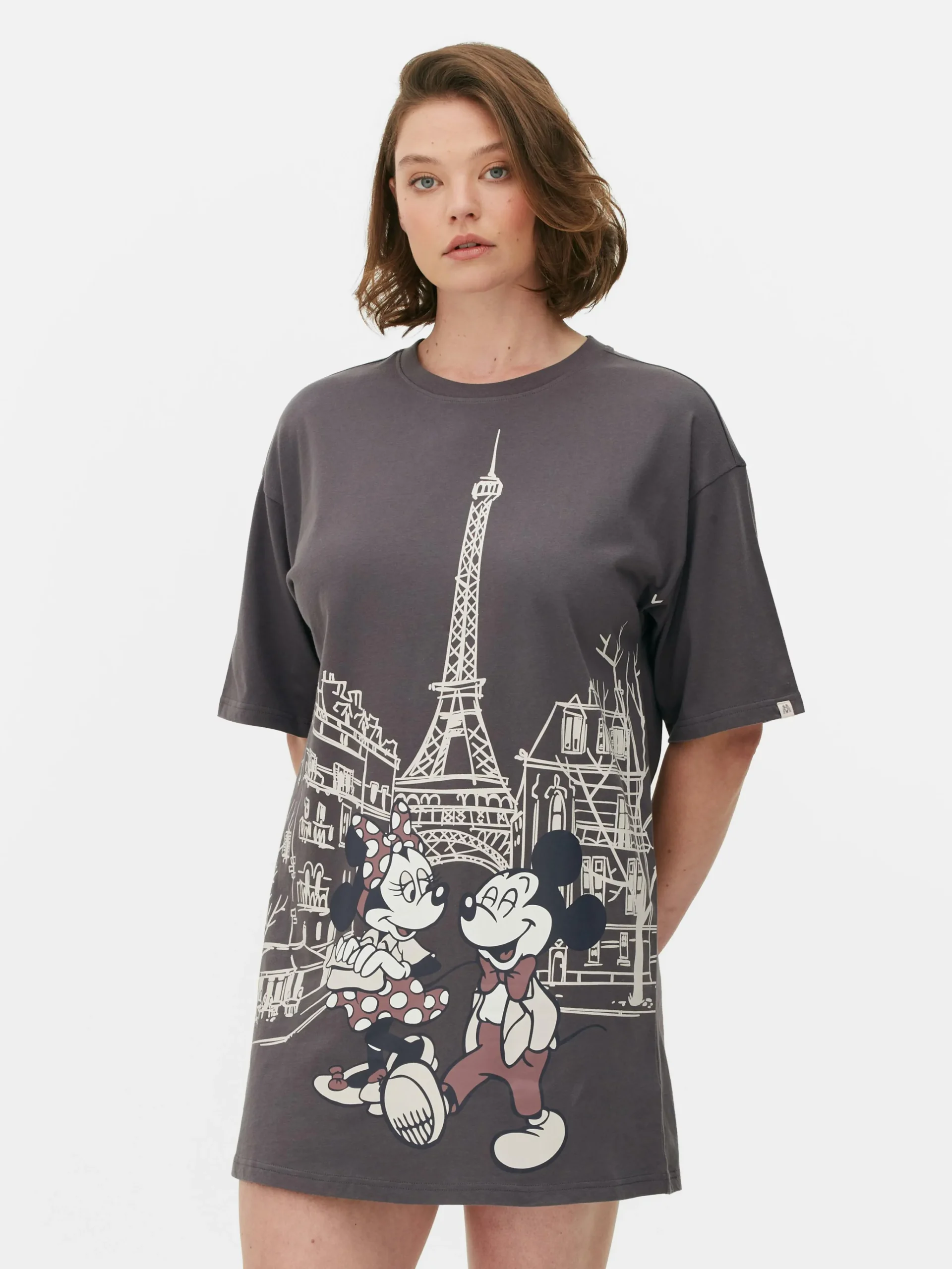 Primark Disney’s Mickey And Minnie Mouse Paris Sleep Tee Charcoal Online