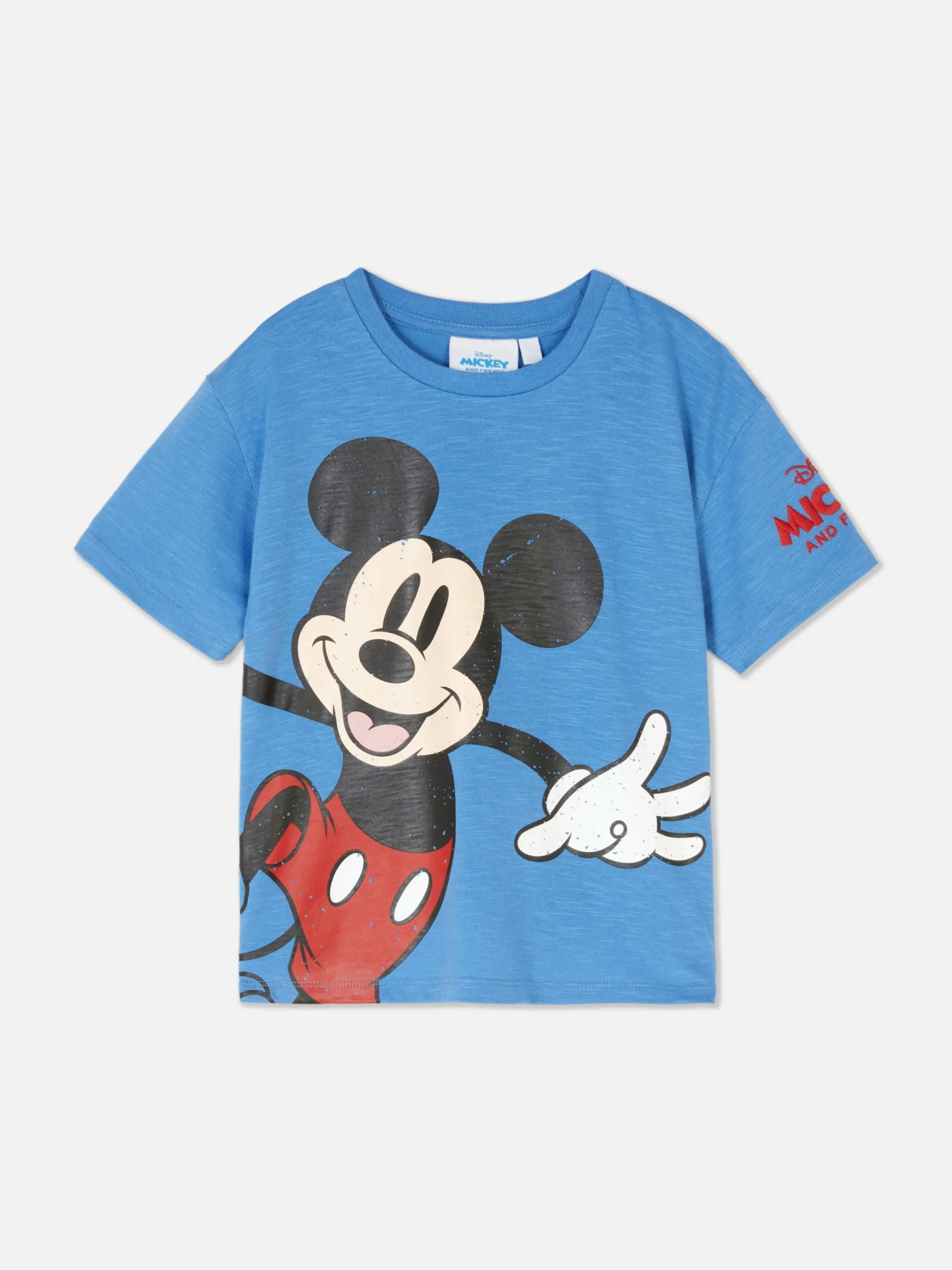 Primark Disney’s Mickey Mouse Printed Slubbed T-Shirt Blue Best