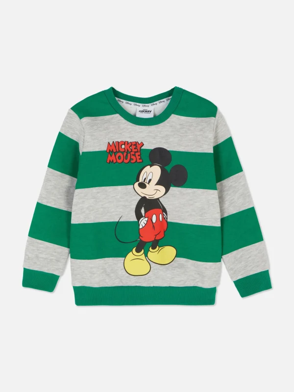 Primark Disney’s Mickey Mouse Stripe Crew Neck Sweatshirt Green Shop