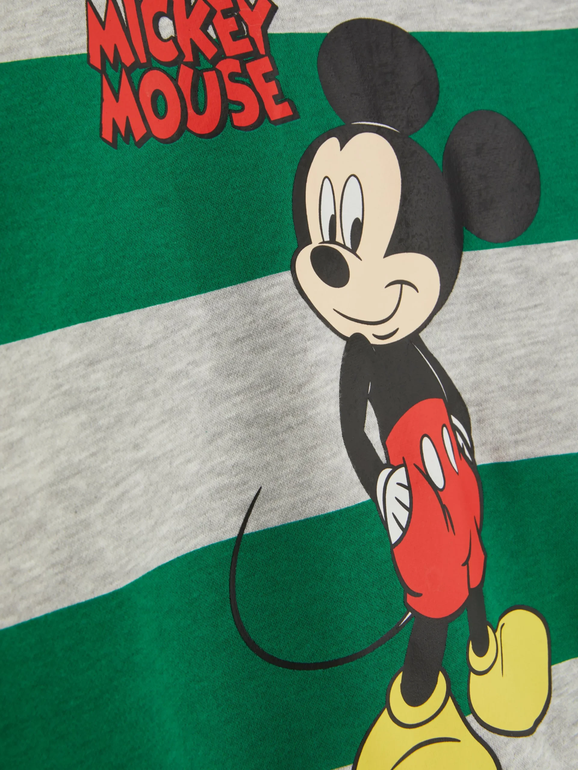 Primark Disney’s Mickey Mouse Stripe Crew Neck Sweatshirt Green Shop