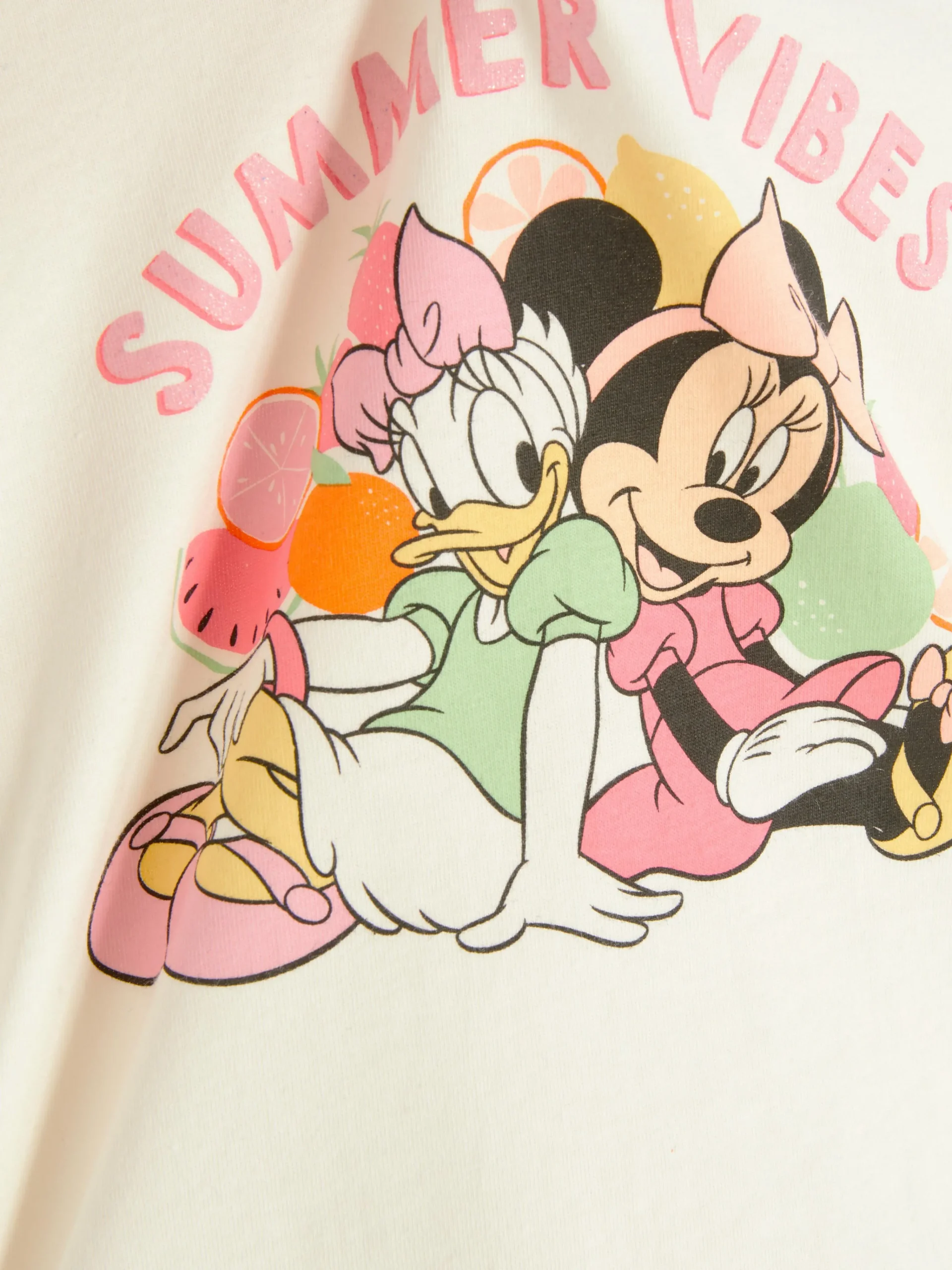 Primark Disney’s Minnie Mouse And Friends Glitter Text T-Shirt White Best Sale