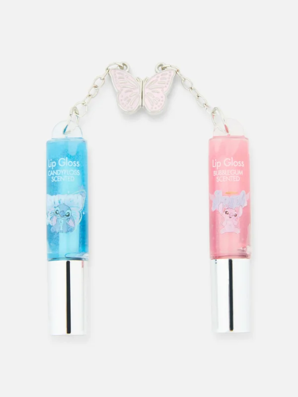 Primark Disney’s Stitch And Angel Charm Lip Gloss Set Multi Hot