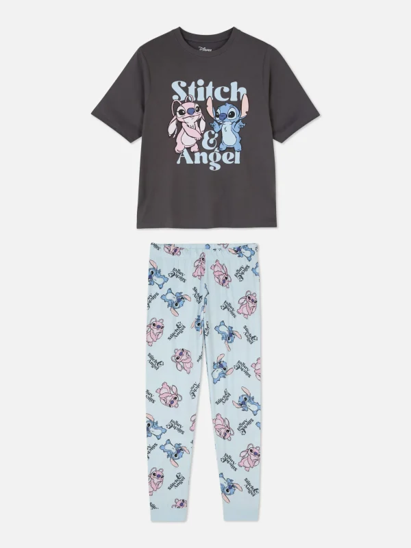 Primark Disney’s Stitch And Angel Pajamas Charcoal Cheap