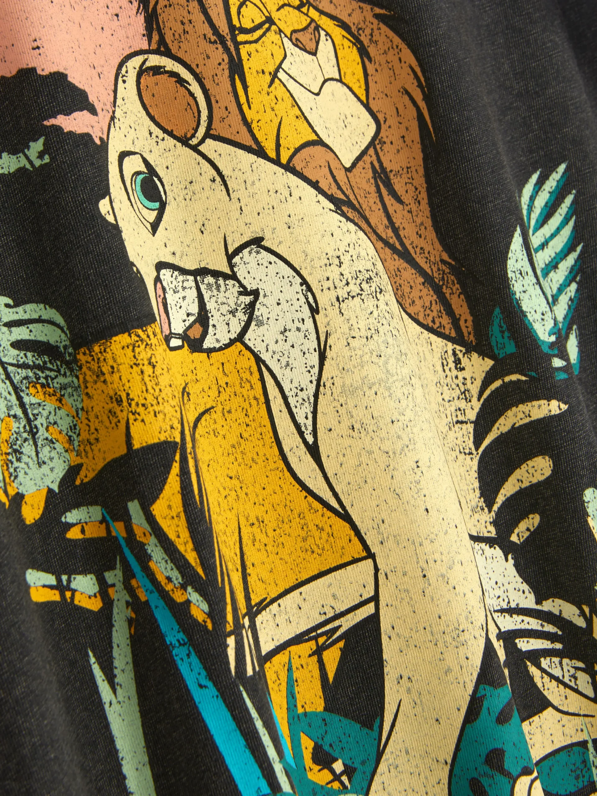 Primark Disney’s The Lion King 30th Anniversary Acid Wash Tee Charcoal Shop