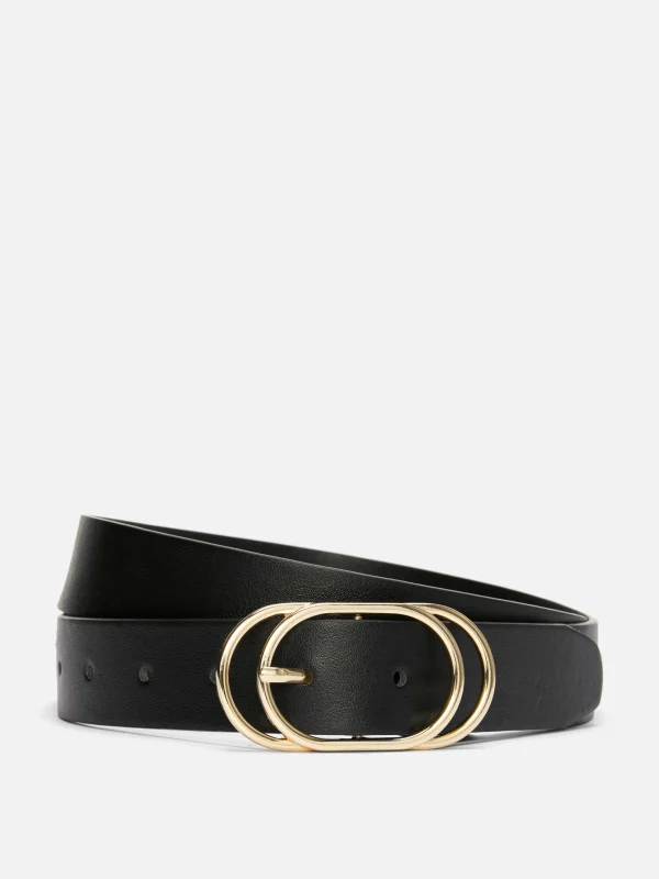 Primark Double Buckle Belt Black Clearance
